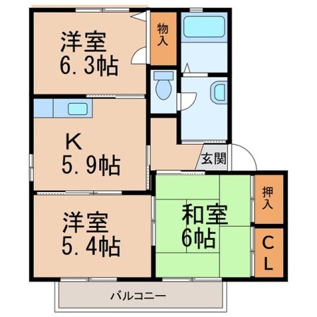 紀伊駅 バス15分  安上下車：停歩20分 2階の物件間取画像